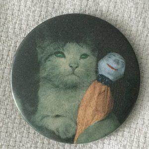 Compact Mirror Vintage Cat & Doll image  ❤️